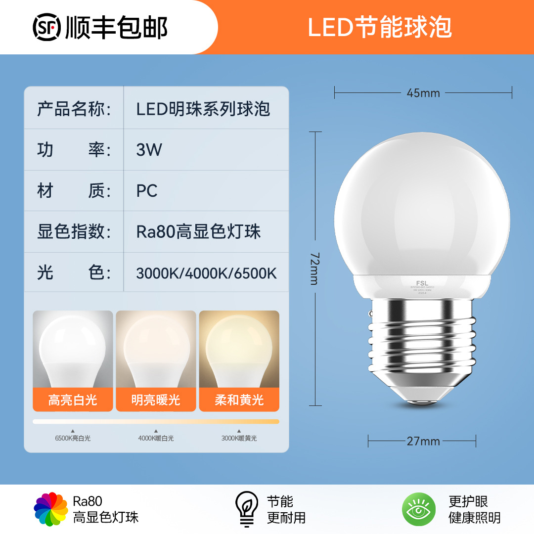【Pearl G45 】 E27-3W