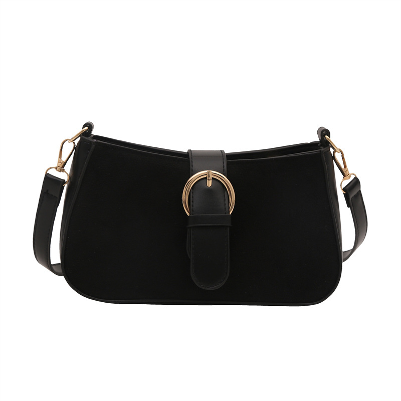 Simple retro hebilla de cinturón de moda esmerilado bolso de mujer 2024 otoño invierno nuevo nicho axilar popular bolso de hombro literario