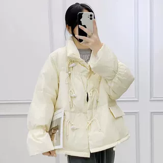 反季学生款棉服女新款加厚短款韩版牛角扣宽松棉服冬季面包服外穿