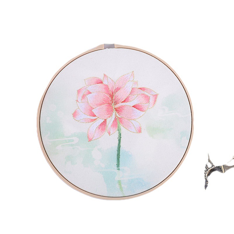 Paquete de material bordado hecho a mano para principiantes, patrón de hojas de hierba de estilo escandinavo, regalo bordado de Suzhou, puramente hecho a mano