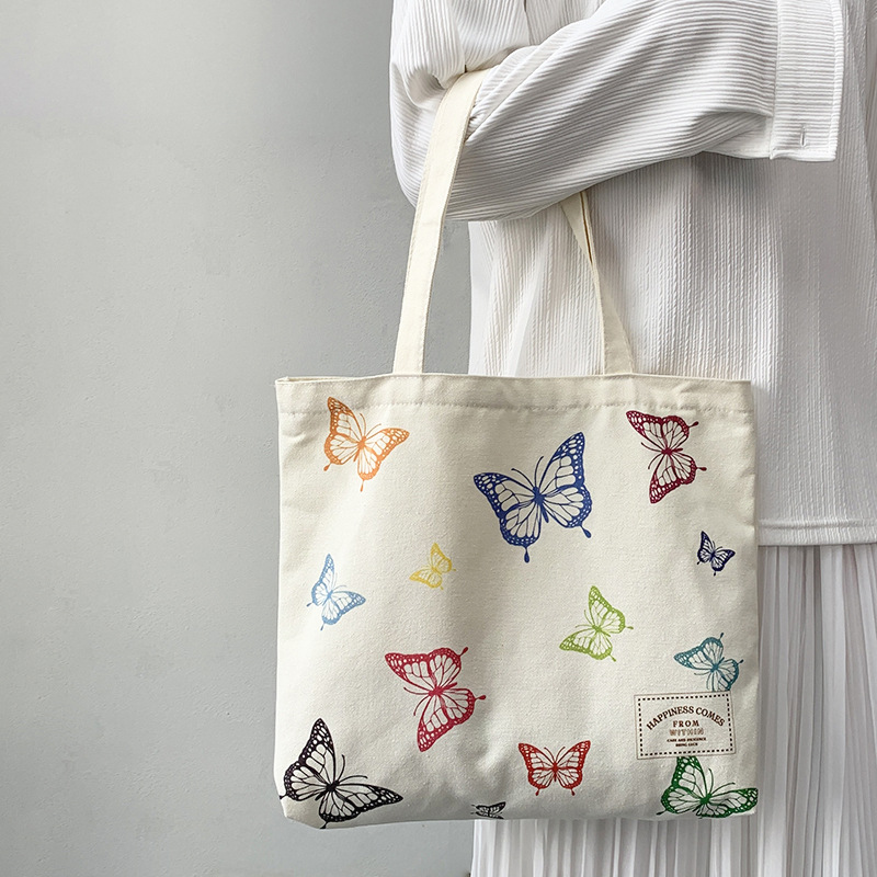 Bolso de lona de frutas de arte fresco de verano bolso de tela portátil de mariposa de estilo chino dulce de hombro femenino suministro transfronterizo image 9