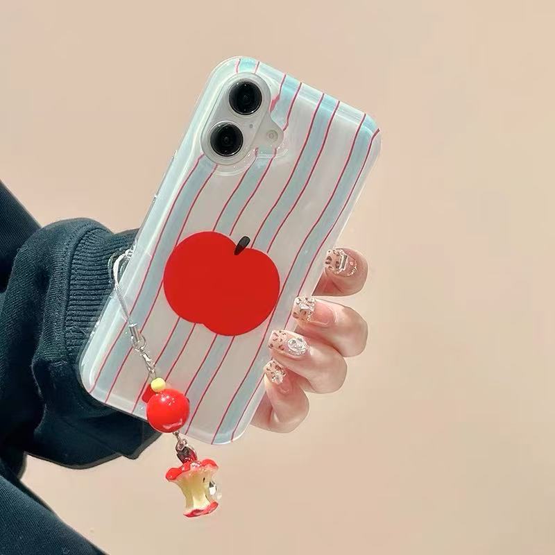 Rayas simples de nicho coreano para Apple 16promax pareja funda para teléfono móvil 14pro/15pro femenino 13/14