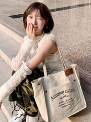 Summer New Arrival Large Capacity Women's Handbags Korean Style Fashion Tote Bag Versatile Shoulder Bag Canvas Bag Commute Bag Bags