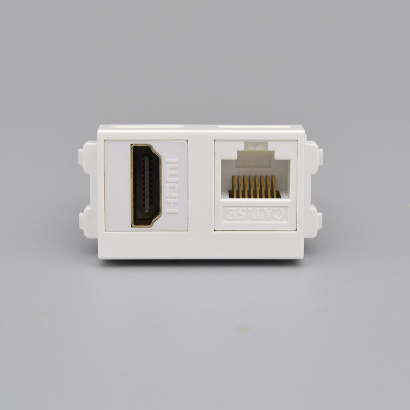 128型HDMI高清数字电视网络插座HDMI高清+电脑模块面板地插功能件