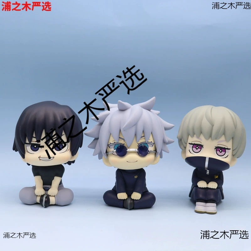 Sitting anime chibi figure, collectible character figures, multiple characters and versions