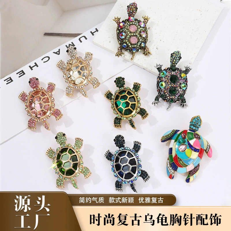 Новая Мода ретро Черепаха Брошь старший движущийся объект булавка аксессуары Черепаха ювелирные изделия булавка брошь оптом