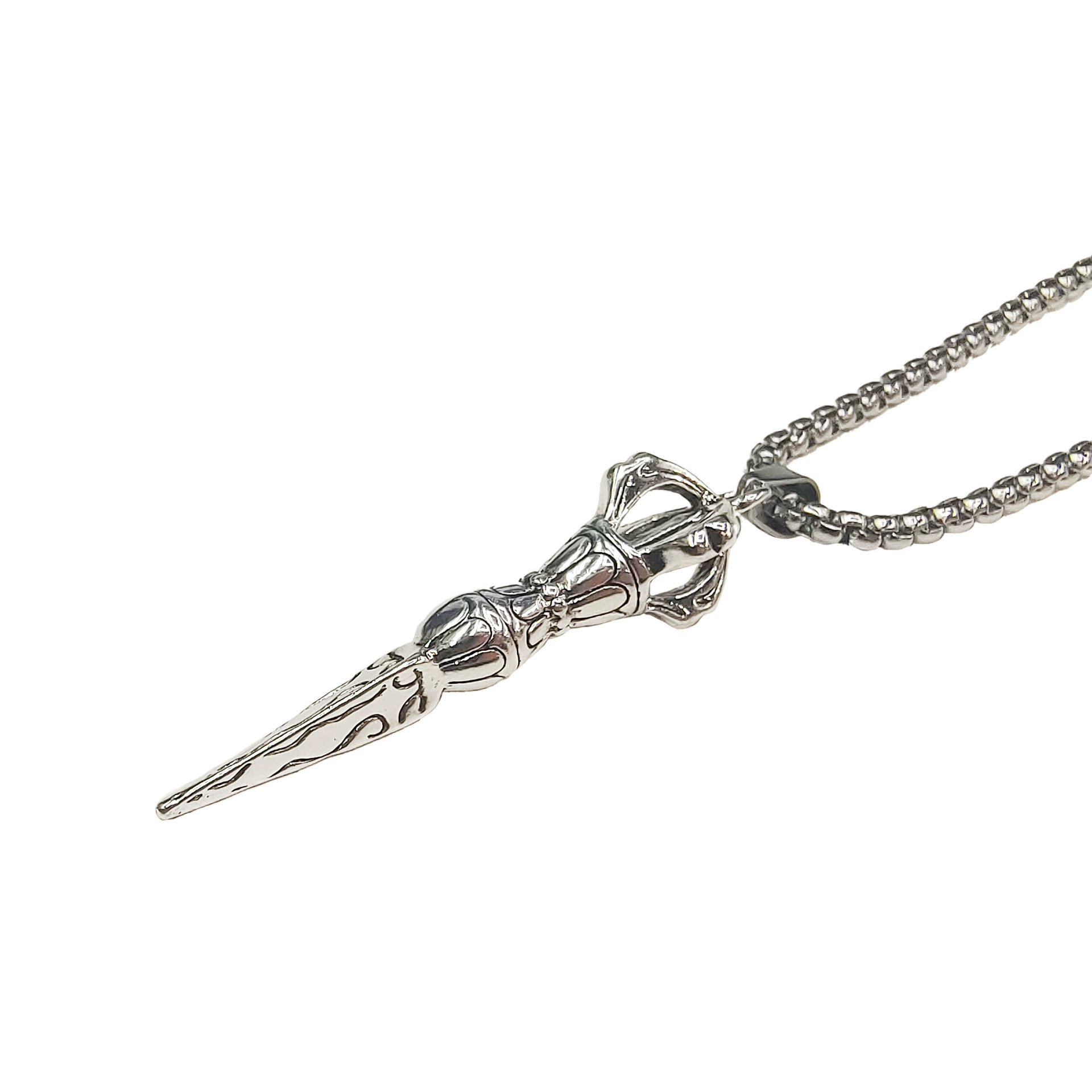 Necklace, men's metal sweater, pendant stainless steel, internet celebrity, European style, wholesale