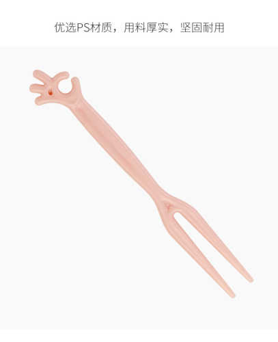 Fruit fork disposable cake salad food grade plastic cartoon fork household dessert pick fruit plate cute internet celebrity