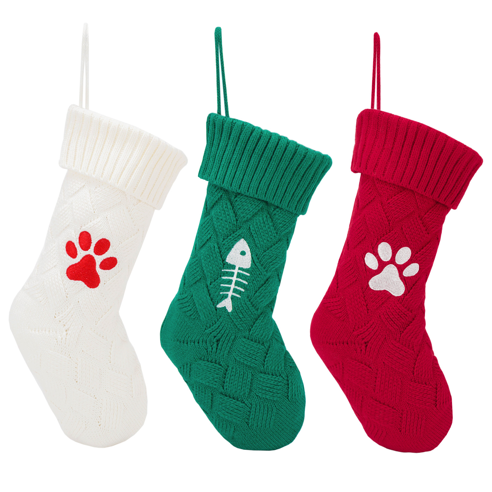 Calcetines de Navidad transfronterizos Amazon nuevo gato y perro calcetines de punto de Navidad regalo de Navidad bolsa de regalo decoración del hogar