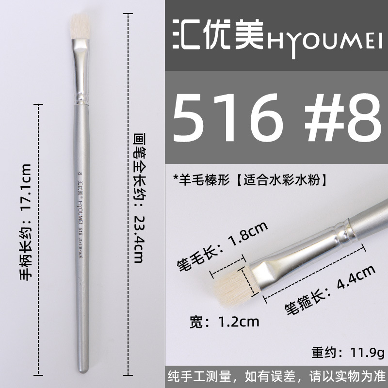 Huiyoumei Pincel Pintura al óleo Acrílico Gouache Pigmento de acuarela Lobo Hao Pincel de lana Tratamiento preferencial Pincel Montmart