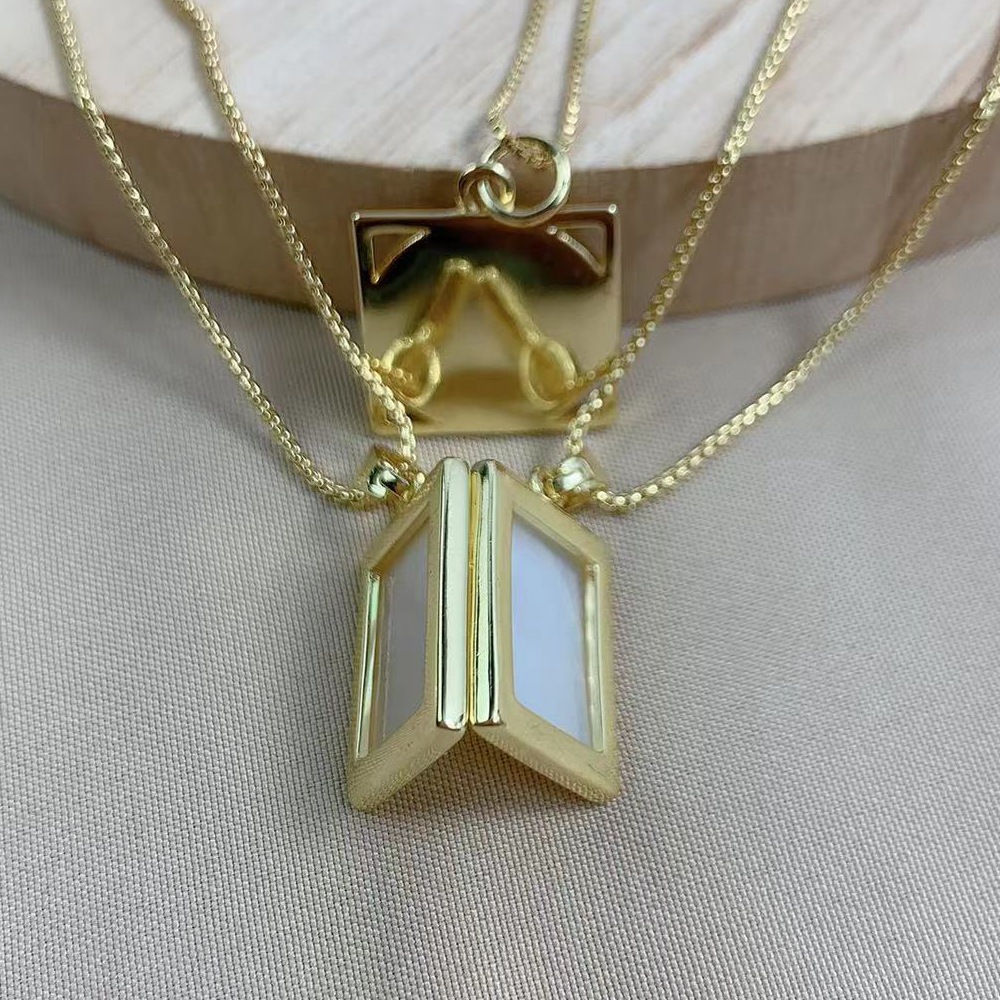 Style Simple Ange Le Cuivre Placage Incruster Coquille Plaqué Or 18k Pendentif display picture 5