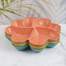 3347塑料梅花爱心果盘果篮收纳盒收纳盘分格吐骨盘2元店货源批发