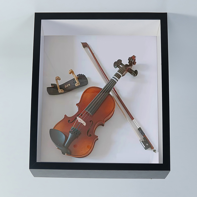 Violin photo frame, hollow three-dimensional specimen frame, enlarged and thickened photo frame for storage and framing, can be hung on the wall, extra-large display box Violin photo frame, hollow three-dimensional specimen frame, enlarged and thickened photo frame for storage and framing, can be hung on the wall, extra-large display box