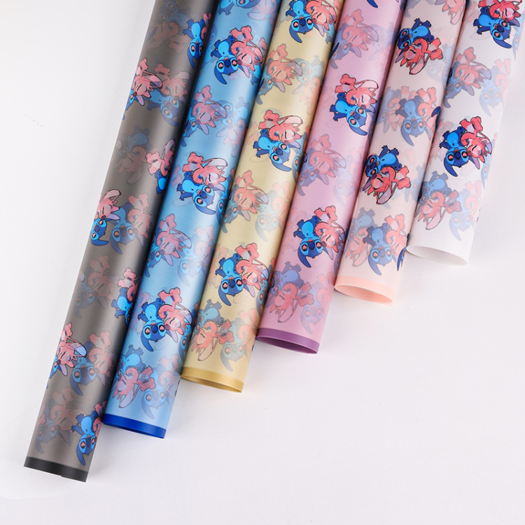 Bordeado transfronterizo Stitch Papel de embalaje de flores mate impermeable Embalaje floral Papel de flores translúcido Materiales al por mayor