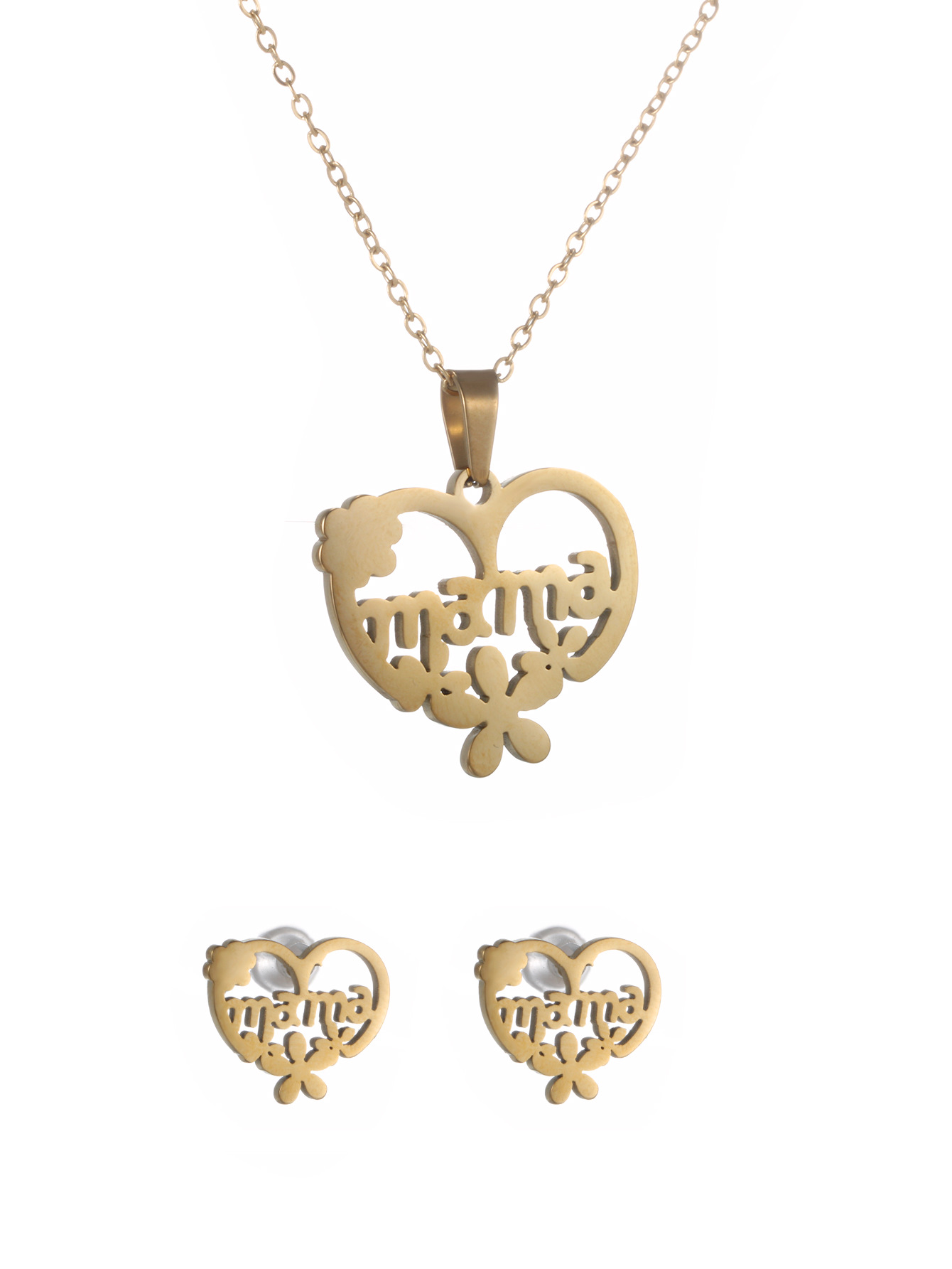 Juego de Collar y Aretes con Letras para el Día de la Madre de Xuping Jewelry, Regalo Exquisito y Moderno para Mamá, Juego de Dos Piezas