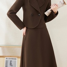 毛呢两件套连衣裙女2025秋冬装新款妈妈洋气减龄小香风外套装裙子