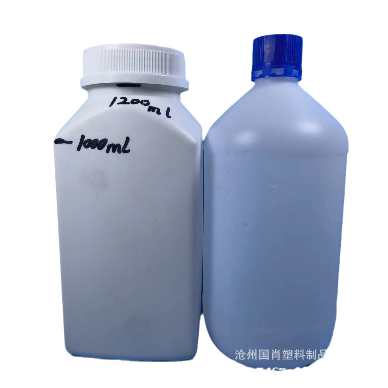 1200ml botella química boca ancha cuadrada Boca Grande polvo redondo agente de agua boca pequeña botella de reactivo antirrobo