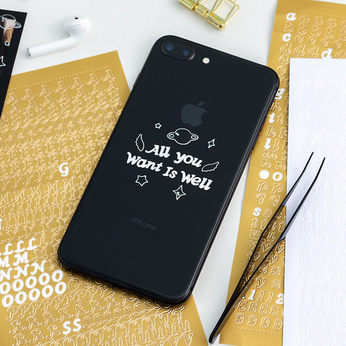 Korean Gukka Flower Style English Letter Number Sticker Small Card Instant Camera Photo Decoration Handmade Album DIY Sticker