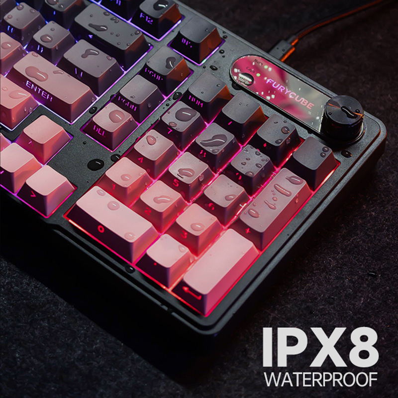 FURYCUBE IP98機械手触り防水キーボードコンピュータゲームコンテスト高颜値有線静音キーボード|undefined