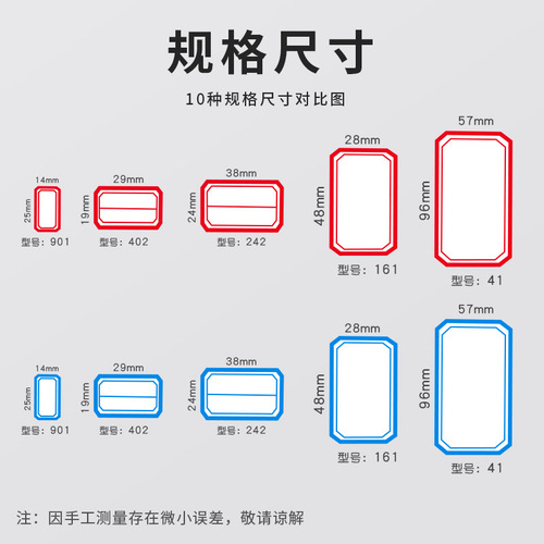 Self-adhesive writable labels, name tags, book category labels, ledger sticker