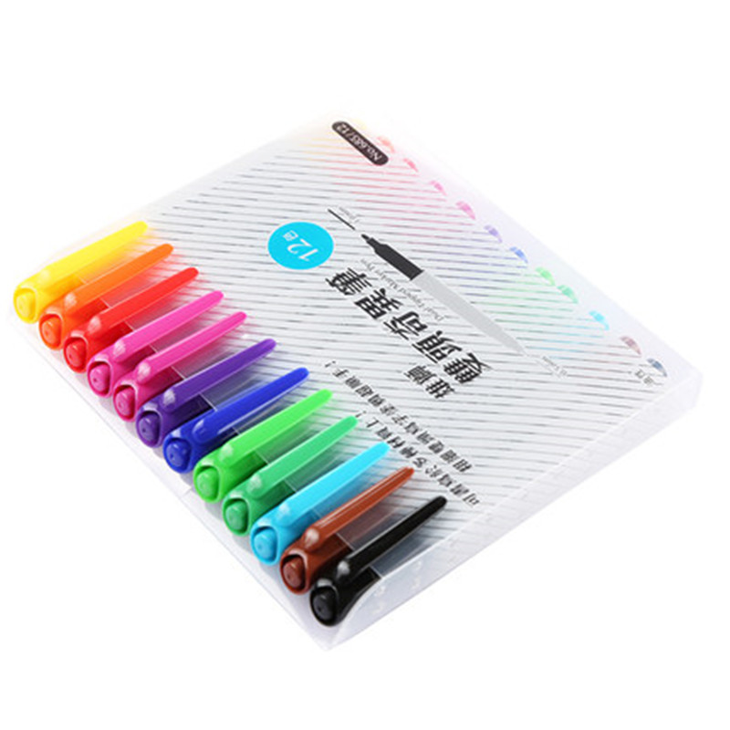 台灣雄獅 12色彩色雙頭油性奇異筆 小雙頭記號筆 685 勾線筆套裝