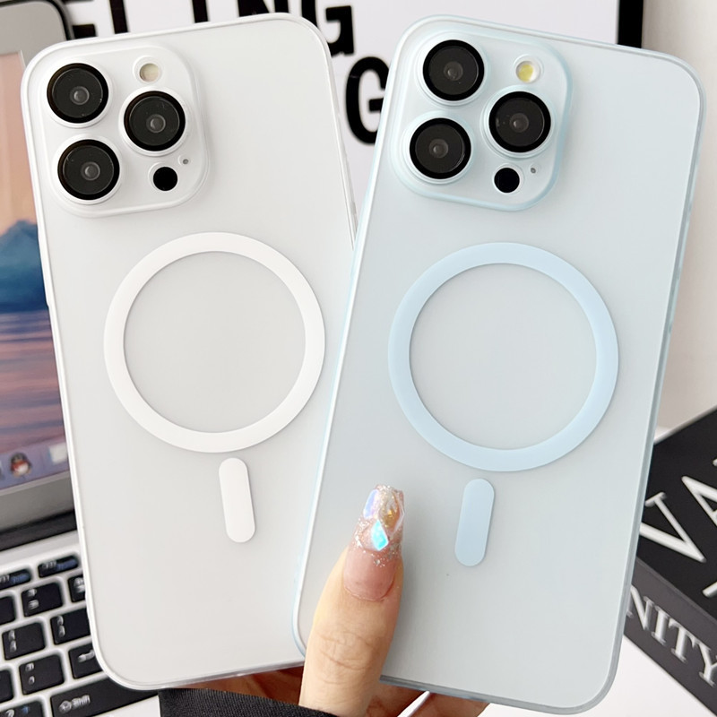 Suitable for Iphone17Promax Mobile Phone Case 16 Frosted 12 Magnetic Suction 14 Apple 15 Hard Shell 13 All-Inclusive Pc Cross-Border