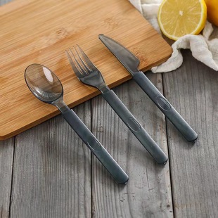 Plastic Spoon Disposable Knife and Fork Spoon Separate Packaging Fruit Cake Knife and Fork Spoon Milk Tea Soup Spoon Western Food Tableware