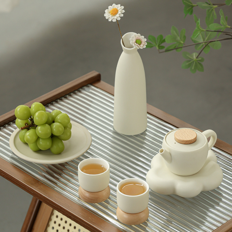 クリーム風工夫茶器セット軽贅沢高級家庭用ポット二杯は客先にプレゼントをプレゼントして注文して彫刻する|undefined