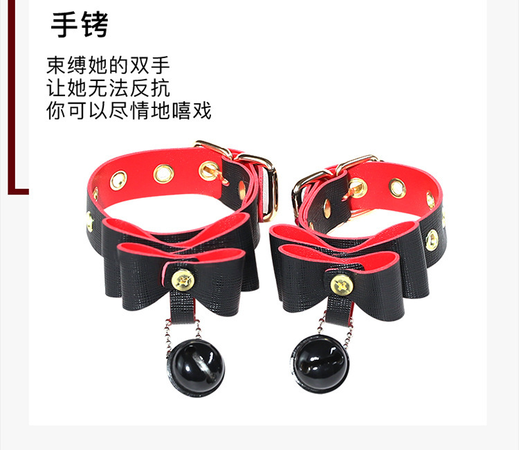 Jiuai SM Bell Bow 8-Piece Bondage Set with Handcuffs and Nipple Clamps — detail image 6