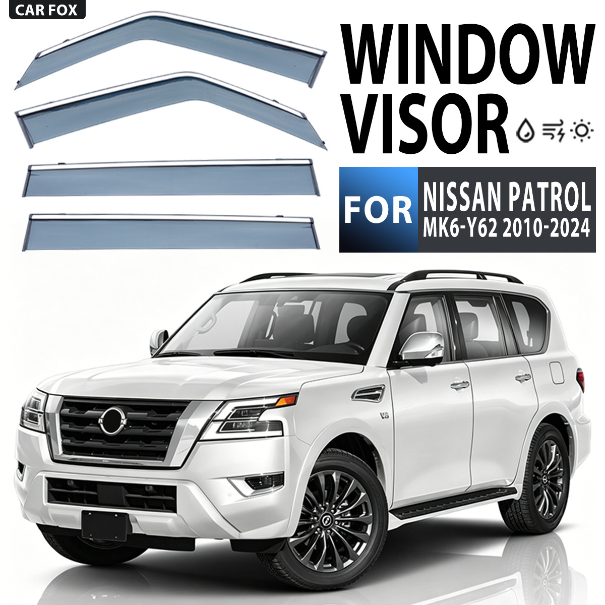 Suitable for Nissan Patrol Y63 Y62 Rain Shield Rain Visor Nissan Patrol Window Visor