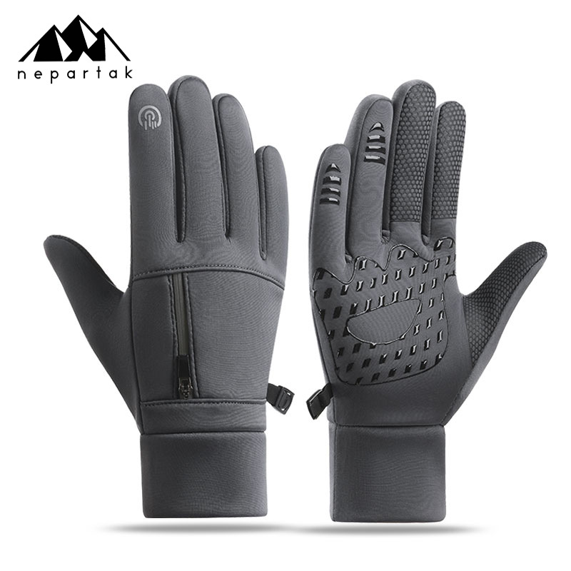 屋外防水手袋、冬用タッチスクリーン、防風性と保温性、ジッパー付きスポーツ手袋、男性と女性用、ベルベット、登山、スキー用手袋
