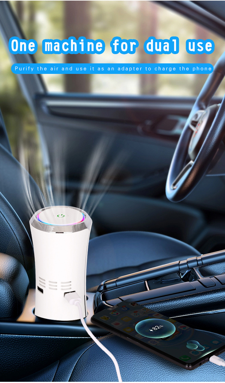Foreign Trade Car Purifier, Car Interior Negative Ion Air Purification, Home Odor Removal and Deodorization Machine, Negative Ion Purifier