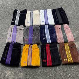 Needles Track Pants丝绒蝴蝶刺绣复古织带运动休闲男女直筒长裤
