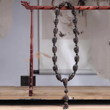 红木紫檀沉香木质2.5十八罗汉雕刻手持 木制工手串挂件文玩送礼