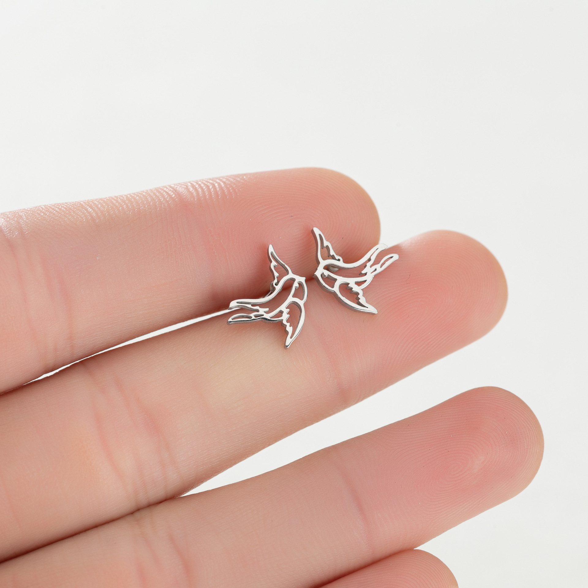 Bird Titanium Steel Ear Studs Plating No Inlaid Stainless Steel Earrings