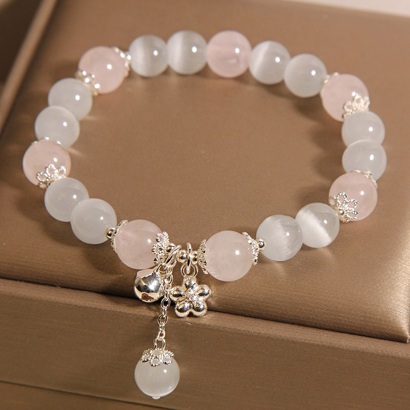 Pulsera de ópalo Pulsera de cristal rosa femenina Pulsera de alto nivel
