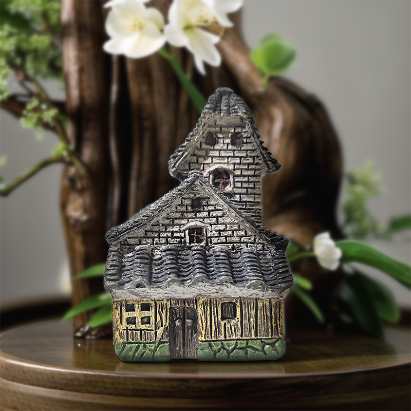 Casa de campo casa antigua decoración de maceta accesorios de bonsai decoración de resina creativa pecera paisajismo al por mayor