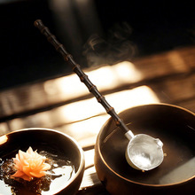 紫竹汤锡分茶勺长柄水勺酒勺子舀茶匙煮茶器台湾日式茶道配件水瓢