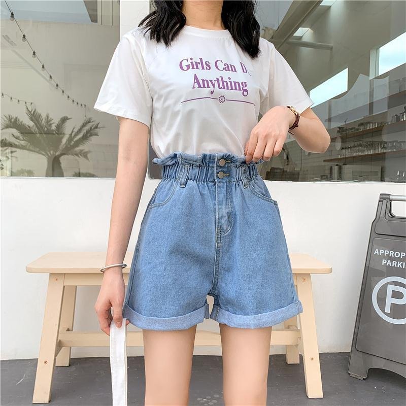 Women's Loose-Fitting Relaxed Slimming Flared Trouser Shorts with Elastic Waist, Versatile and Fashionable, Trendy Summer Shorts