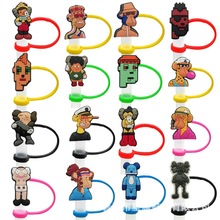 潮流猴造型吸管套吸管帽硅胶防尘塞派对创意个性吸管装饰套现货