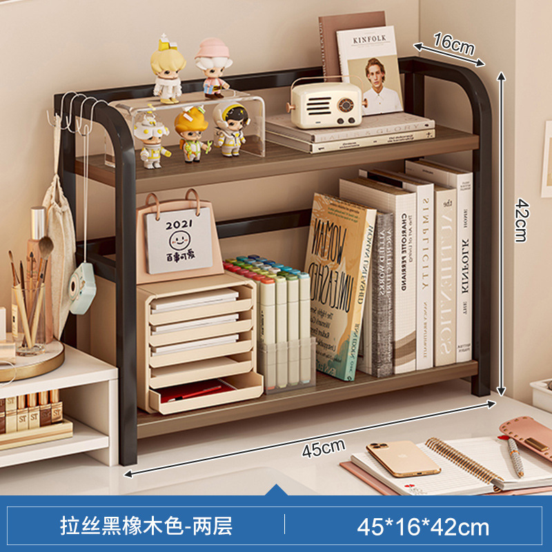 Estante de escritorio de escritorio de almacenamiento de estantes de escritorio de escritorio de oficina dormitorio de estudiantes libros cosméticos hierro forjado acabado estante