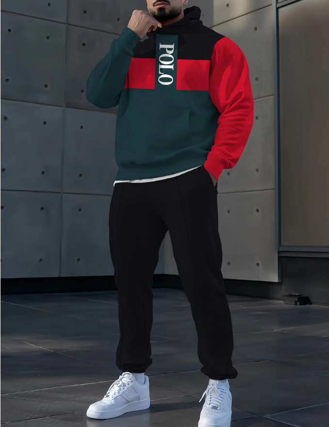 Primavera 2023 nuevo eBay AliExpress Amazon hombres deportes traje casual 3D impreso cuello redondo Pantalones