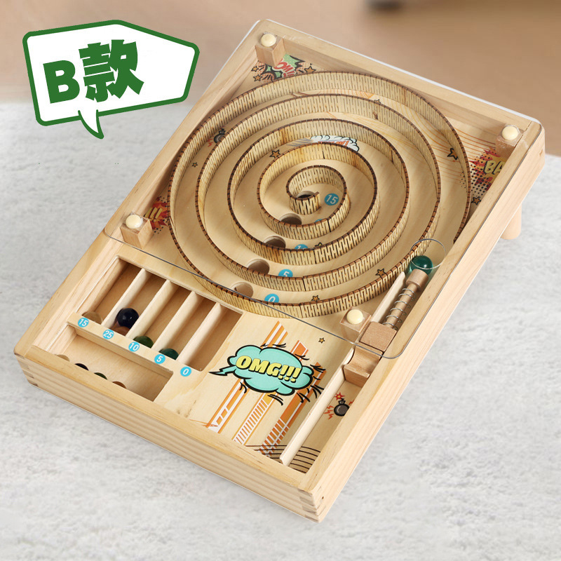 木制弹球滚珠3d立体迷宫儿童专注力训练亲子互动桌面早教益智玩具|undefined