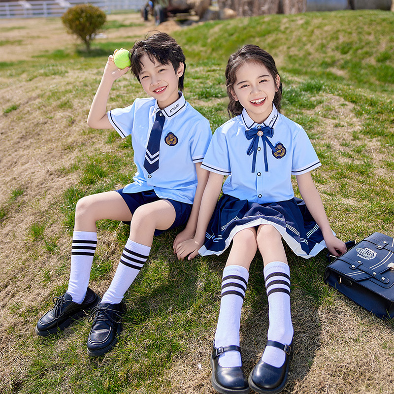유치원 학교 옷 초중등학교 학생 교복 호스트 원피스 세트 수업 옷 학생 연설 셔츠 공연 옷