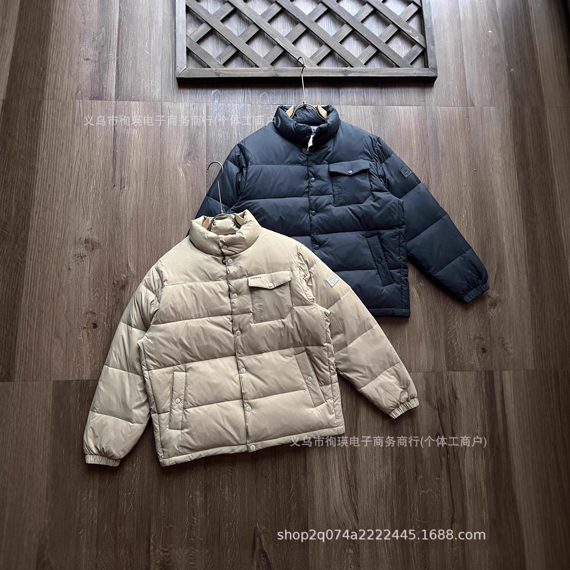 25Ss Autumn and Winter New Hazys Haggis Men's Sports Stand Collar Pure Color Warm Bread down Jacket