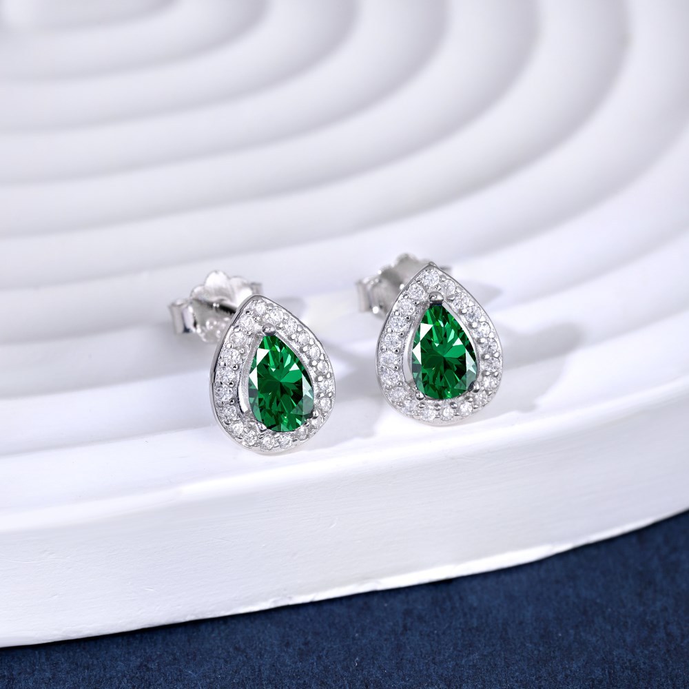 Simple Style Shiny Water Droplets Sterling Silver Plating Inlay Zircon Ear Studs 1 Pair display picture 12