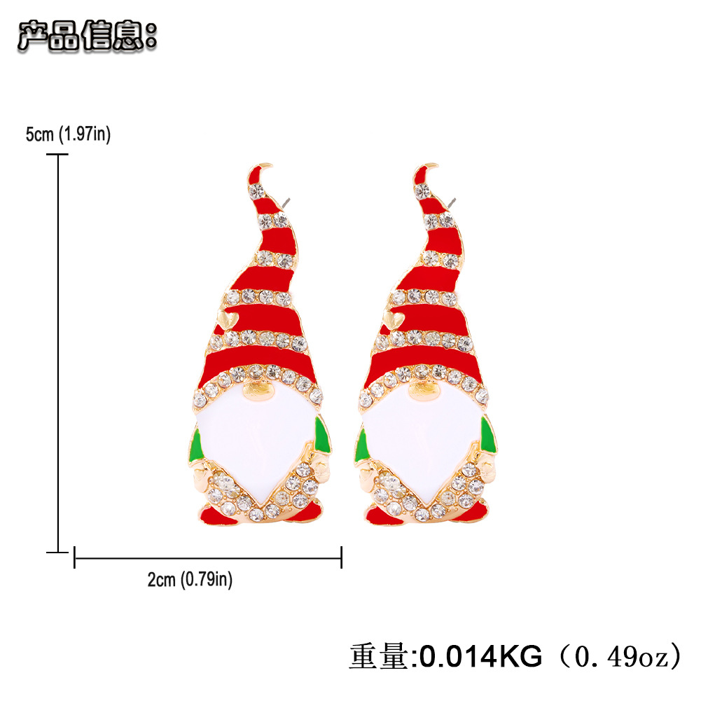 Europäische Und Amerikanische Mode-persönlichkeitsdesign Weihnachten Neue Trendlegierung Strass Ohrringe display picture 28