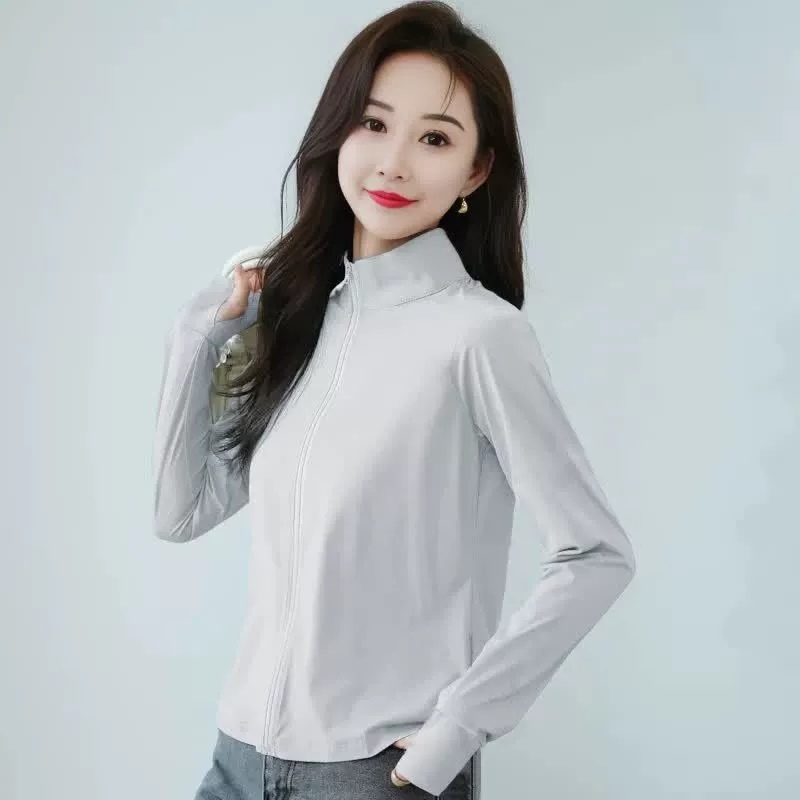 UPF50+ солнцезащитная одежда для женщин 2025 новая летняя тонкая анти-UV прохладная нейлоновая дышащая куртка для защиты от солнца для женщин