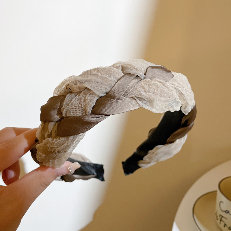 Twist trenza café luz banda de pelo 1