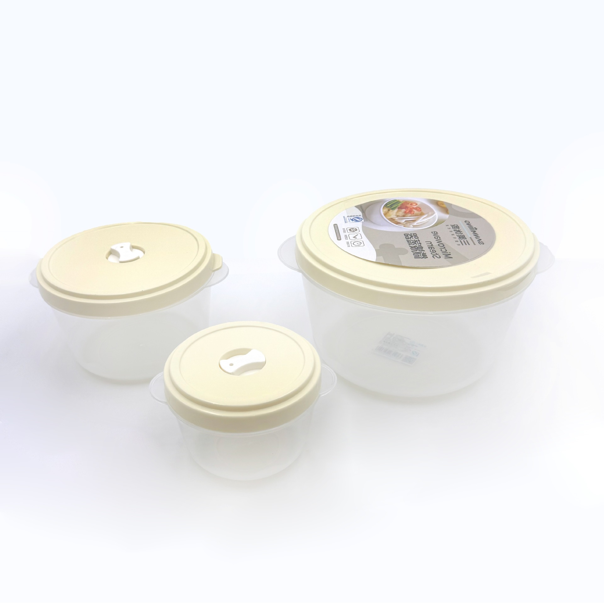 Sanmeiyou hogar cocina de grado alimenticio plástico PP con tapa sellada caja de almacenamiento de refrigerador de microondas